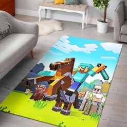 Minecraft Bedroom Rug  Custom Size And Printing