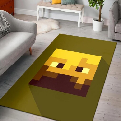 Minecraft Blaze Head Rug  Custom Size And Printing