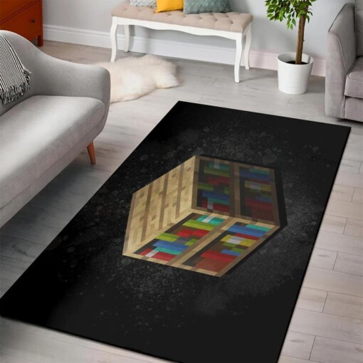 Minecraft Bookshelf Block Rug  Custom Size And Printing