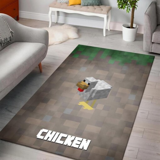 Minecraft Chicken Rug  Custom Size And Printing