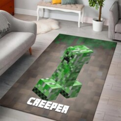 Minecraft Creeper Rug  Custom Size And Printing