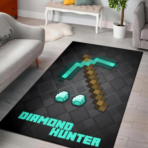 Minecraft Diamond Hunter Rug  Custom Size And Printing