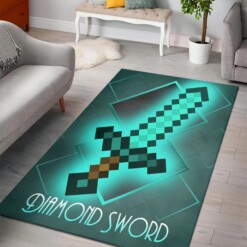Minecraft Diamond Rug  custom size and printing