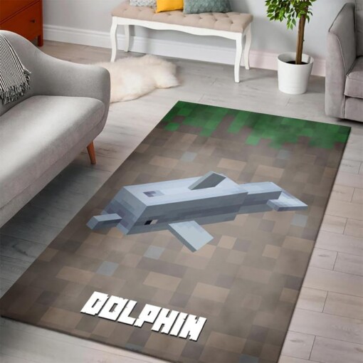 Minecraft Dolphin Rug  Custom Size And Printing