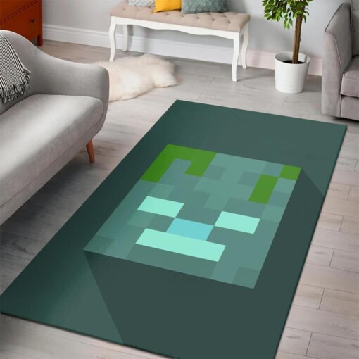 Minecraft Drowned Head Rug  Custom Size And Printing