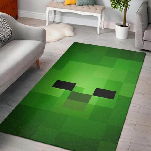 Minecraft Face Zombie Fan Art Rug  Custom Size And Printing