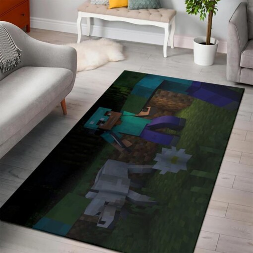 Minecraft Fun Rug  Custom Size And Printing