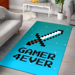Minecraft Gamer 4ever With Sword Rug  Custom Size And Printing