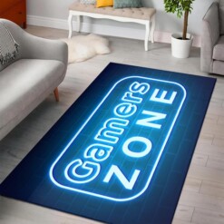 Minecraft Gamer Zone Neon Gamer Zone Rug  Custom Size And Printing