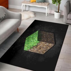 Minecraft Grass Block Rug  Custom Size And Printing