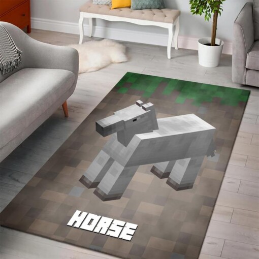 Minecraft Horse Rug  Custom Size And Printing