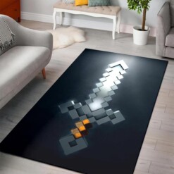 Minecraft Iron Sword Rug  Custom Size And Printing