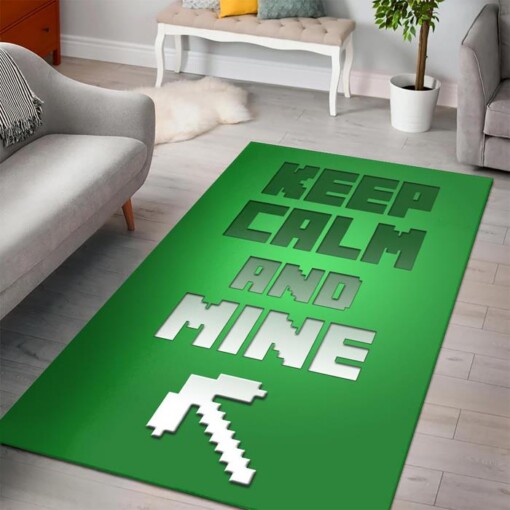 Minecraft Just MINE Rug  Custom Size And Printing