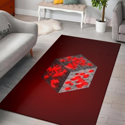 Minecraft Red Stone Ore Rug  Custom Size And Printing