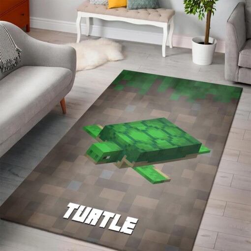 Minecraft Turtle Rug  Custom Size And Printing