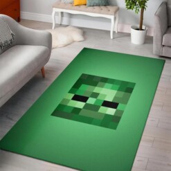 Minecraft Zombie Portrait Rug  Custom Size And Printing