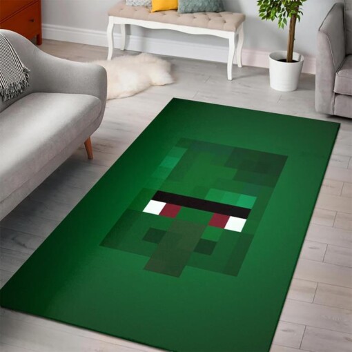 Minecraft Zombie Villager Rug  Custom Size And Printing