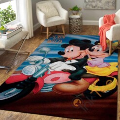 Minnie Mickey Mouse Motorbike Area Rug