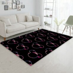 Minnie Mouse Black And Colorful Rug  Custom Size And Printing