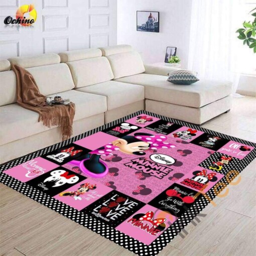 Minnie Mouse Ears Go With Everything Mickey Carpet Bedroom Disney Lover Childrens Rug
