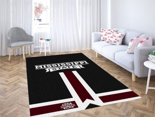 Mississippi State Bulldogs Baseball Living Room Modern Carpet Rug
