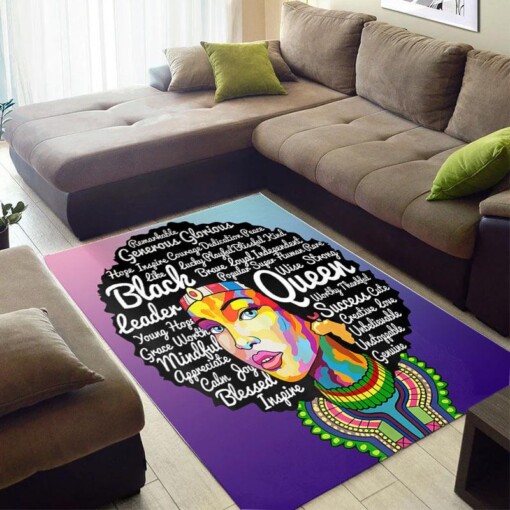 Modern African American Beautiful Afro Girl Carpet Room Rug