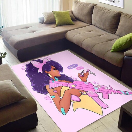 Modern African American Pretty Natural Hair Melanin Afro Girl Style Area House Rug