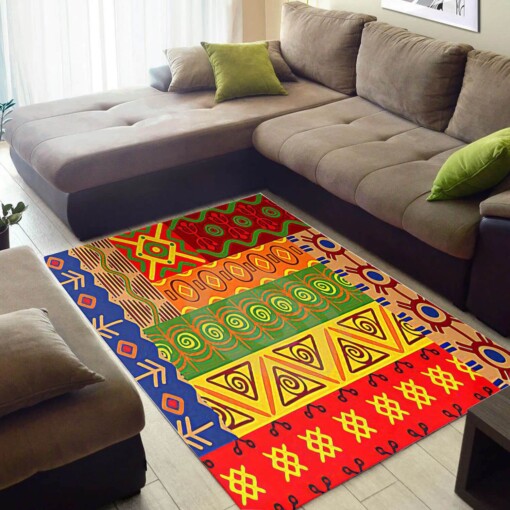 Modern African Awesome Afro American Seamless Pattern Themed Inspired Living Room Rug
