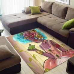 Modern African Cute Themed Afro Girl Carpet Style Rug