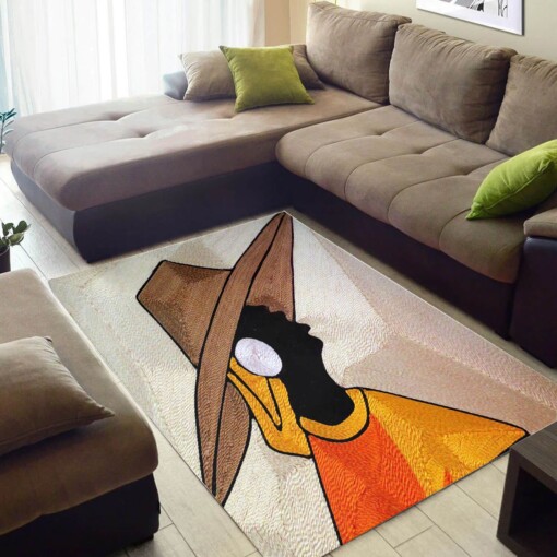 Modern African Fancy Afro American Lady Carpet Inspired Home Rug