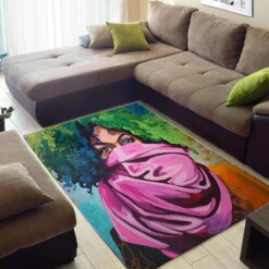 Modern African Fancy Afro Girl Large Room Rug