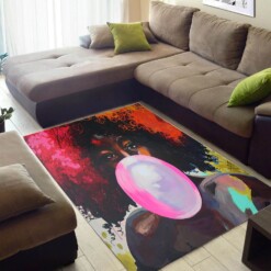 Modern African Pretty Afrocentric Melanin Afro Girl Design Floor Carpet Inspired Living Room Rug