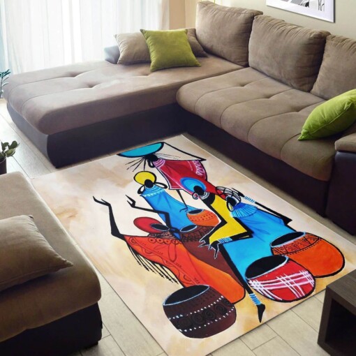Modern African Style Beautiful Print Girl Carpet Inspired Living Room Rug