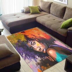 Modern African Style Fancy American Art Afro Girl Floor Living Room Rug