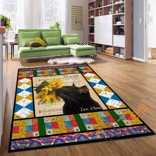 Mom  Dad You Are My Sunshine Sunflower For Kitchen Living Room Bedroom Rug