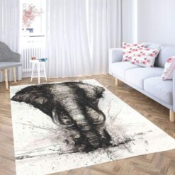 Monochromatic Elephant Carpet Rug