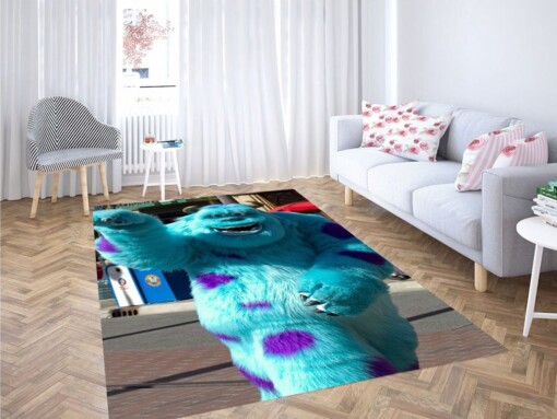 Monster Blue Wallpaper Living Room Modern Carpet Rug