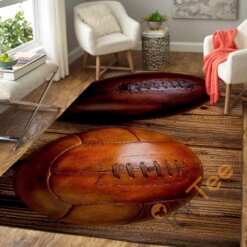 Moody Football Soccer Ball Area Rug