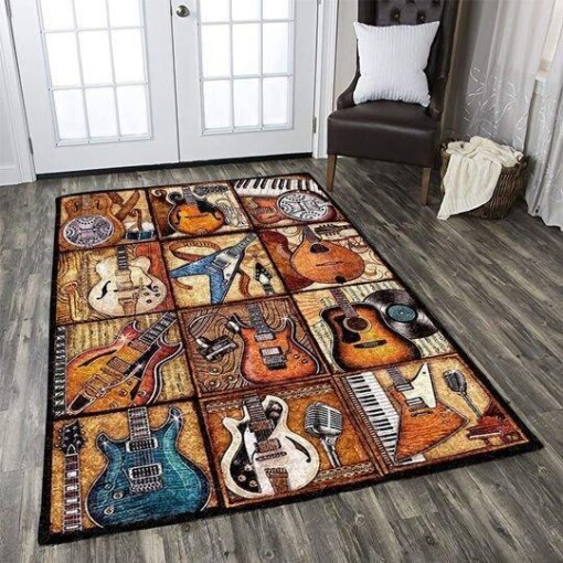 Music Art Guitar Area Rug