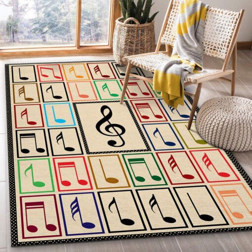 Music Note Rug  Custom Size And Printing