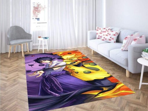 Naruto And Sasuke Sage Mode Wallpaper Carpet Rug