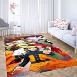 Naruto Fanart With All Characters Living Room Modern Carpet Rug