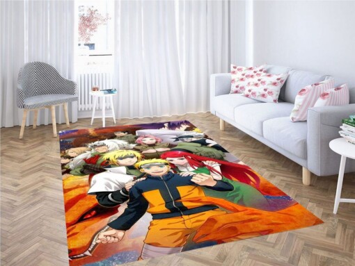 Naruto Fanart With All Characters Living Room Modern Carpet Rug