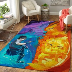 Naruto Vs Sasuke Area Rug