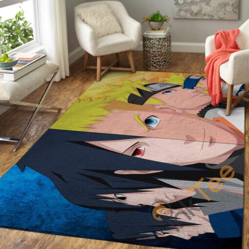 Naruto Vs Sasuke Area Rug