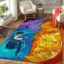 Naruto Vs Sasuke Area Rug