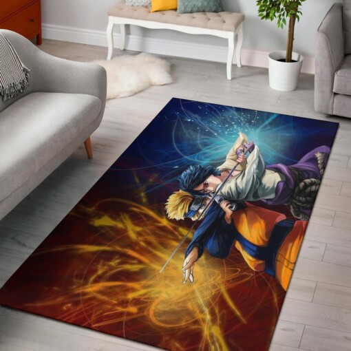 Naruto Vs Sasuke Hd Art Area Rug