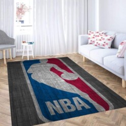 Nba Logo Textured Carpet Rug