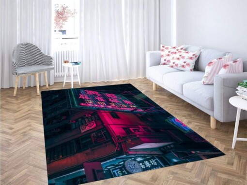 Neon Light Aesthetic Carpet Rug