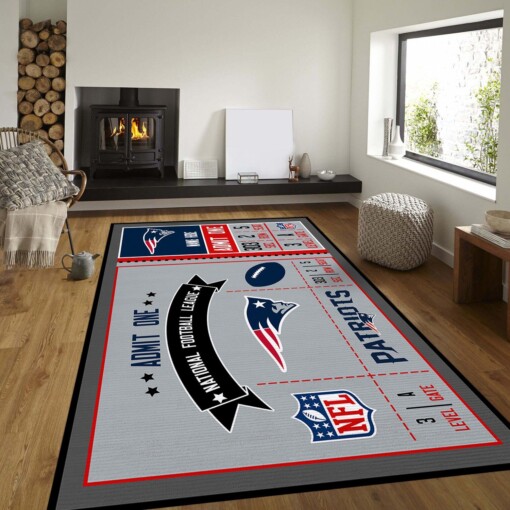 New England Patriots Bedroom Rug  Custom Size And Printing